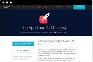 APP LAUNCH CHECKLIST